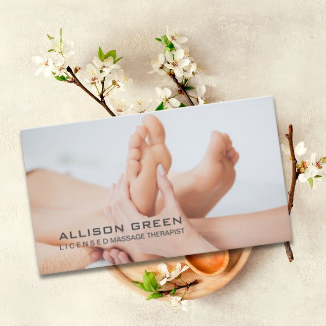 Tarjeta De Visita Reflexología Acupresión Foot Masajista (Reflexology Acupressure Foot Massage therapist Business Card)