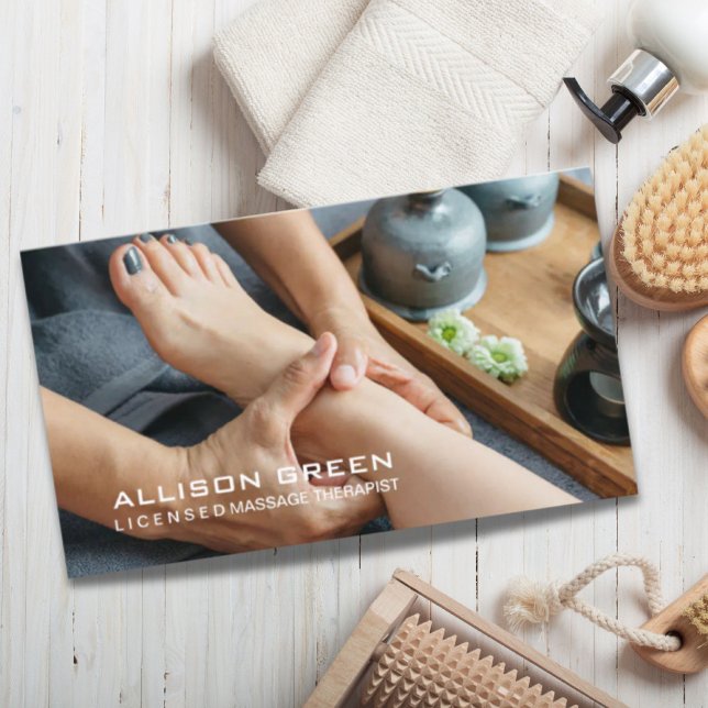 Tarjeta De Visita Reflexología Acupresión Foot Masajista (Reflexology Acupressure Foot Massage therapist Business Card)