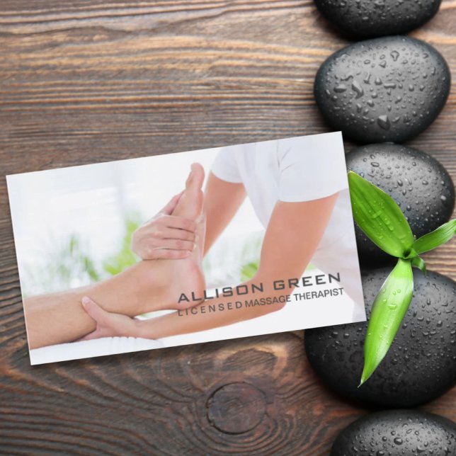 Tarjeta De Visita Reflexología Acupresión Foot Masajista (Reflexology Acupressure Foot Massage therapist Business Card)