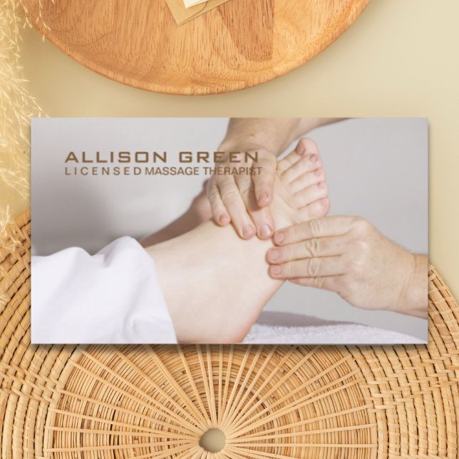 Tarjeta De Visita Reflexología Acupresión Foot Masajista (Reflexology Acupressure Foot Massage therapist Business Card)