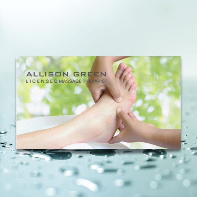 Tarjeta De Visita Reflexología Acupresión Foot Masajista (Reflexology Acupressure Foot Massage therapist Business Card)