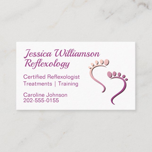 Tarjeta De Visita Reflexología Cuidado de los pies podiatriotas (Anverso)