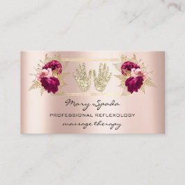 Tarjeta De Visita Reflexología del masaje Reiki manos Rosa Código QR