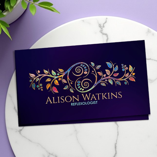 Tarjeta De Visita Reflexología - Ornamento Ying Yang colorido (Subido por el creador)