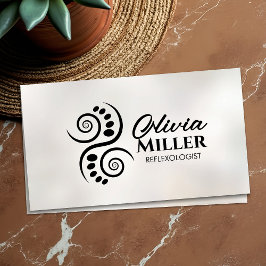 Tarjeta De Visita Reflexología - Símbolo Ying Yang blanco y negro