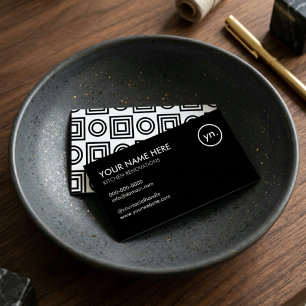 Tarjeta De Visita Reforma de Cocina Lujo Geométrico Negro y Blanco
