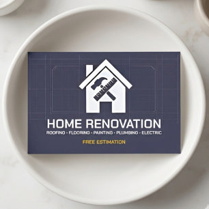 Tarjeta De Visita Reforma de Hogar con Plano Moderno y Pro Construct