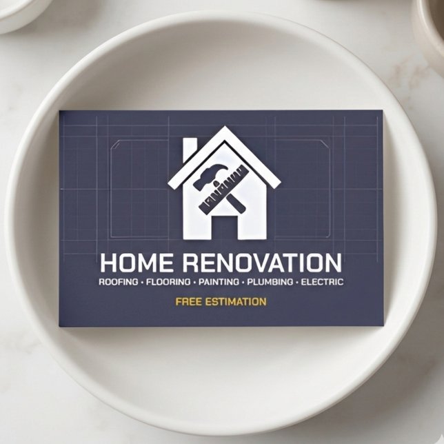Tarjeta De Visita Reforma de Hogar con Plano Moderno y Pro Construct (Subido por el creador)