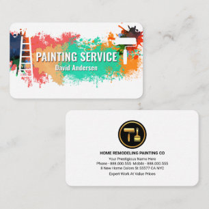 Tarjeta De Visita Reforma de Hogar con Salpicaduras de Pintura Color