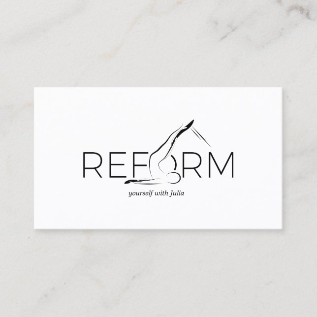 Tarjeta De Visita Reforma de Pilates Instructores (Anverso)