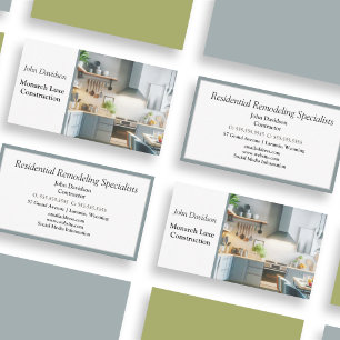 Tarjeta De Visita Reforma y Construcción de Cocinas Elegantes 