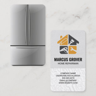 Tarjeta De Visita Refrigerador Obrero Herramientas de renovación