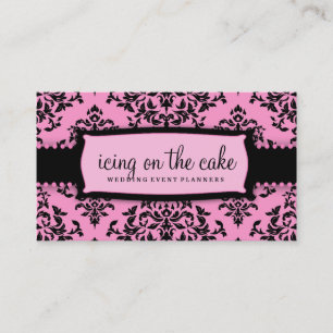 Tarjeta De Visita Regaliz rosado Customizabl de la guinda del pastel