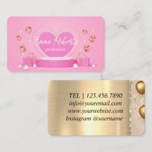 Tarjeta De Visita Regalo de aniversario de cumpleaños Globos de oro