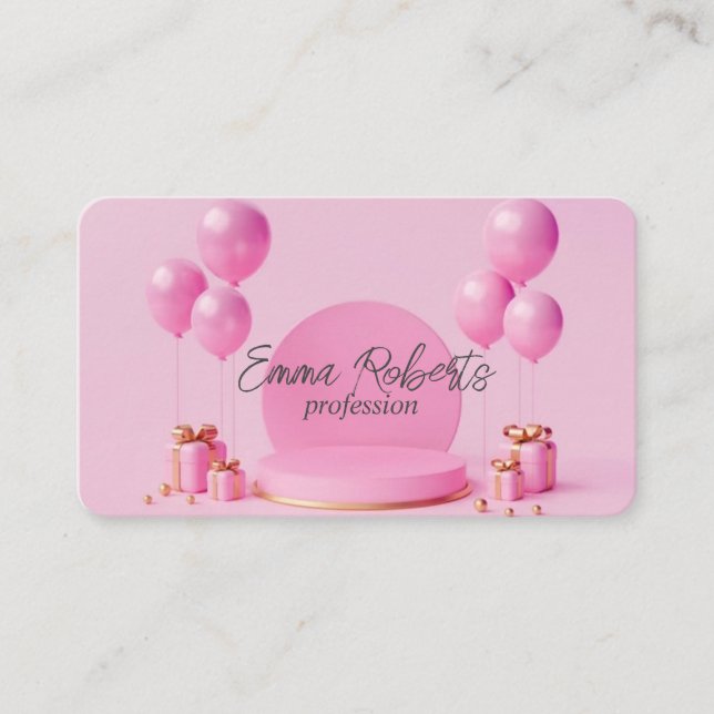 Tarjeta De Visita Regalo de aniversario de cumpleaños Globos de oro  (Anverso)