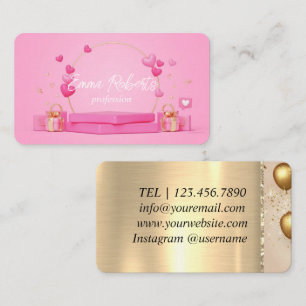 Tarjeta De Visita Regalo de aniversario de cumpleaños Globos de oro 