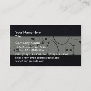 Tarjeta De Visita Regalo de boda floral negro elegante
