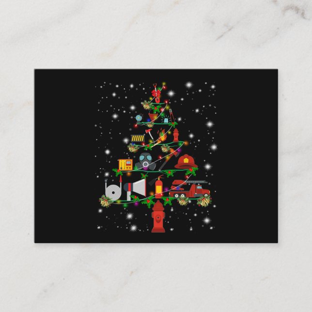 Tarjeta De Visita Regalo de bomberos | Diversión navideña de bombero (Anverso)