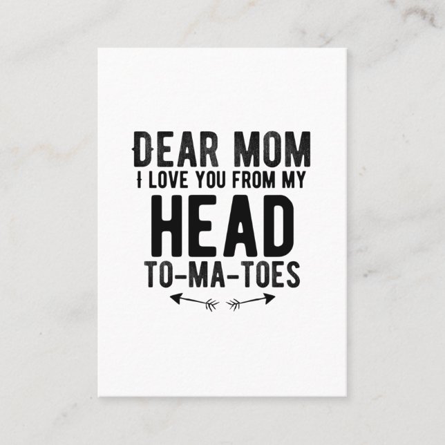 Tarjeta De Visita regalo de Día de la Madre divertido para mamá (Anverso)