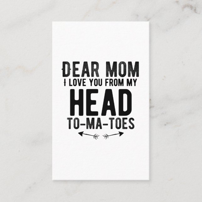 Tarjeta De Visita regalo de Día de la Madre divertido para mamá (Anverso)