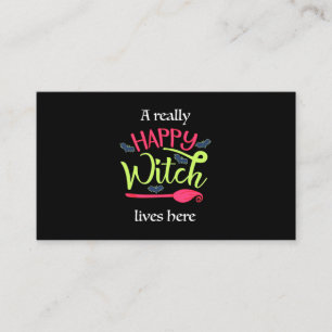 Tarjeta De Visita Regalo de Halloween Una Bruja Realmente Feliz Aq