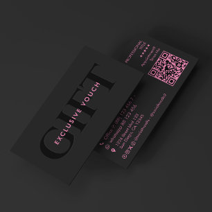 Tarjeta De Visita Regalo de recompensa negro rosa estético de bellez
