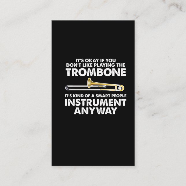 Tarjeta De Visita Regalo del Trombone - orquesta elegante del (Anverso)