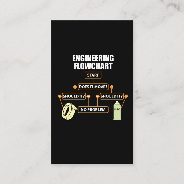 Tarjeta De Visita Regalo divertido del ingeniero del organigrama de (Anverso)