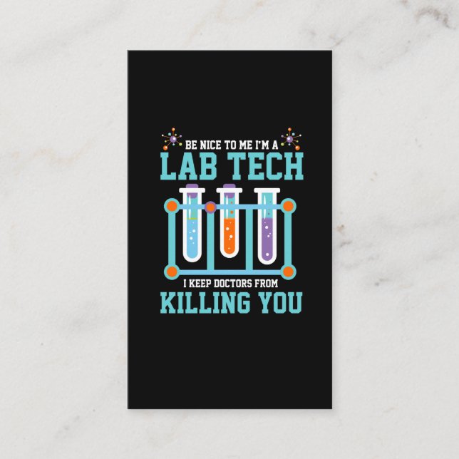 Tarjeta De Visita Regalo divertido del técnico de laboratorio de la (Anverso)