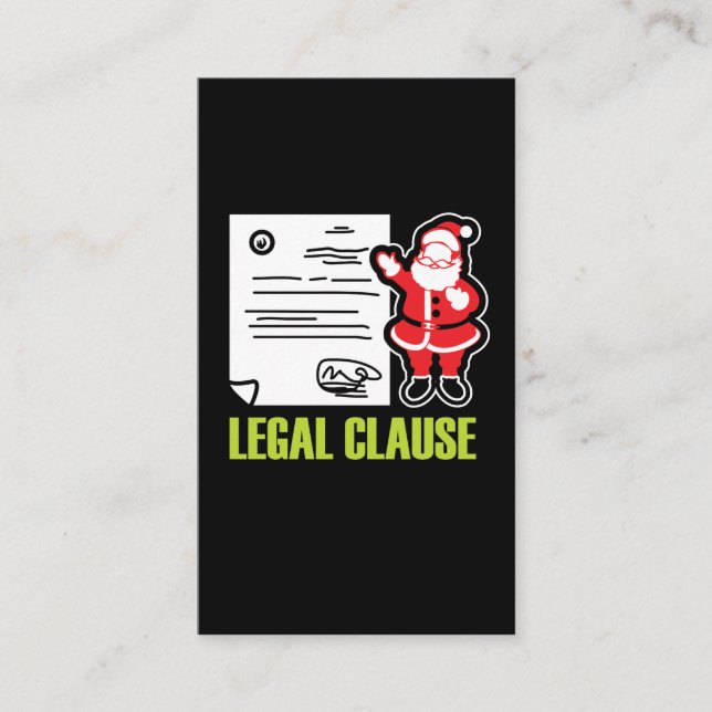 Tarjeta De Visita Regalo divertido Papá Noel legal del abogado (Anverso)