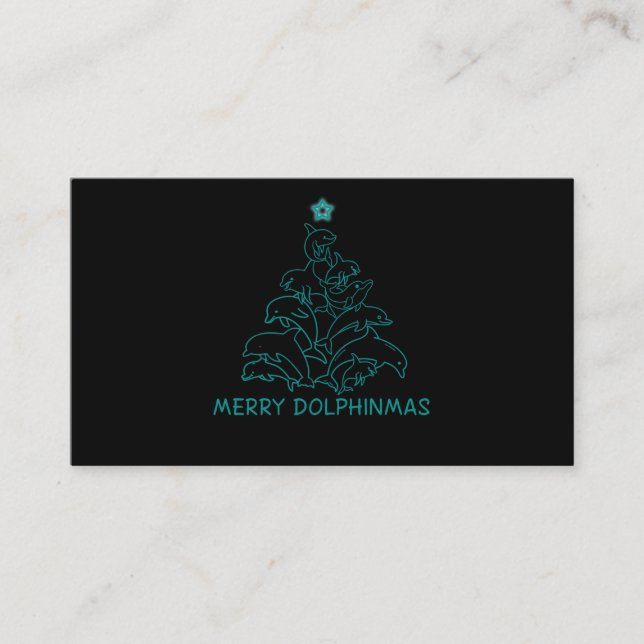 Tarjeta De Visita Regalo Dolphin Lover| Árbol de Navidad Dolphin Mer (Anverso)