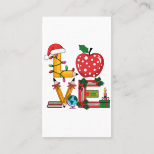 Tarjeta De Visita Regalo para maestros Lápiz de amor Manzanas Libr