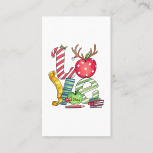 Tarjeta De Visita Regalo para maestros Lápiz de manzana de amor