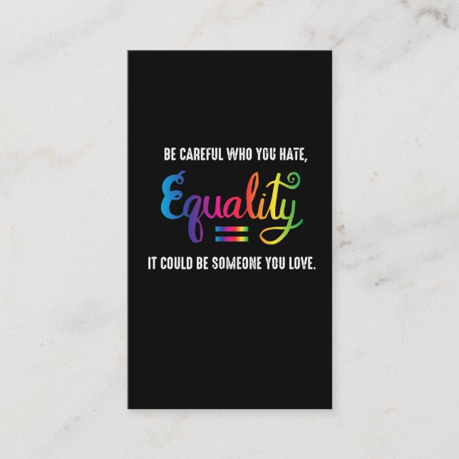 Tarjeta De Visita Regalo por la igualdad del orgullo LGBT (Anverso)