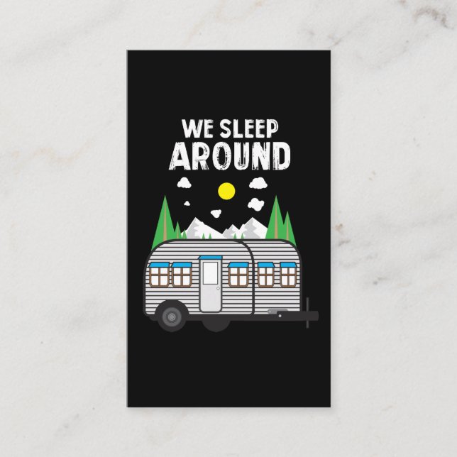 Tarjeta De Visita Regalo que acampa - dormimos alrededor del (Anverso)