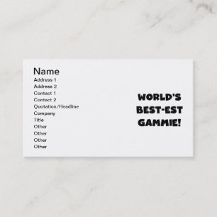 Tarjeta De Visita Regalos blancos y negros del Mejor-est Gammie del