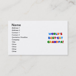 Tarjeta De Visita Regalos brillantes de los colores del abuelo del