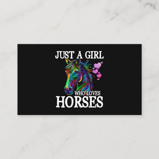 Tarjeta De Visita Regalos de caballos para mujeres niños sólo un Chi (Anverso)