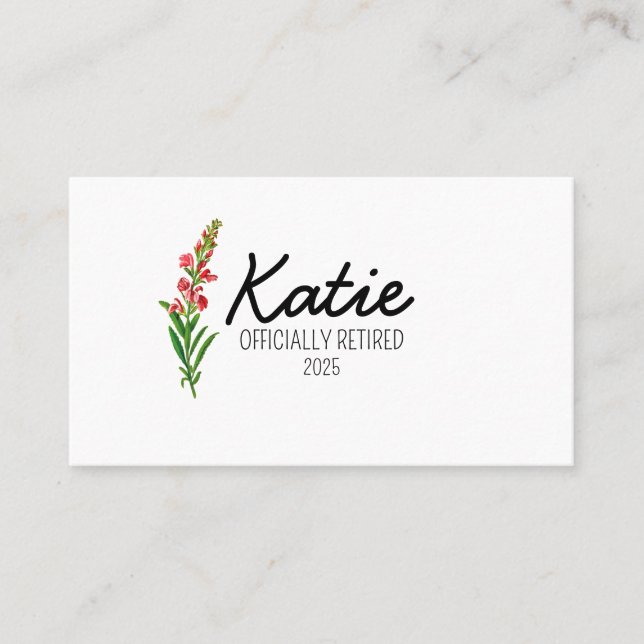 Tarjeta De Visita Regalos de jubilación personalizados para las muje (Anverso)