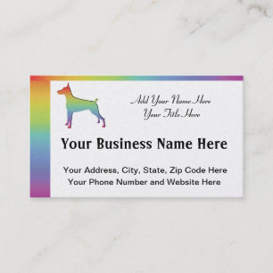 Tarjeta De Visita Regalos del arco iris del Doberman