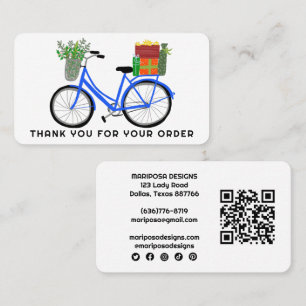Tarjeta De Visita Regalos en bicicleta azul Pedido por el cliente Gr