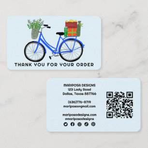 Tarjeta De Visita Regalos en bicicleta azul Pedido por el cliente Gr