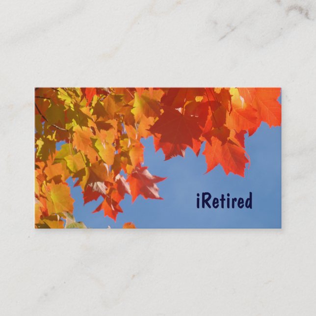 Tarjeta De Visita regalos reservados iRetired del retiro de las (Anverso)