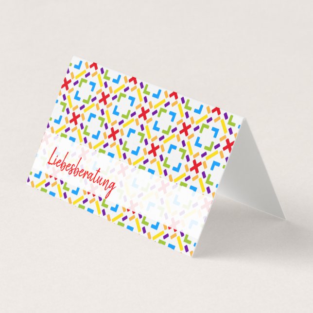 Tarjeta De Visita Regenbogen Muster und persönlicher Textos (Anverso)