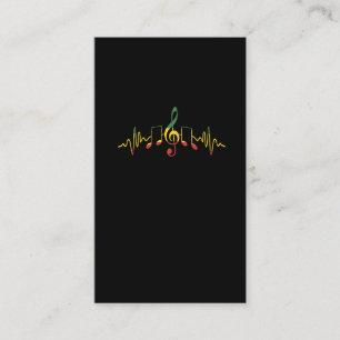 Tarjeta De Visita Reggae Musical Notes Jamaica Rastafari Music