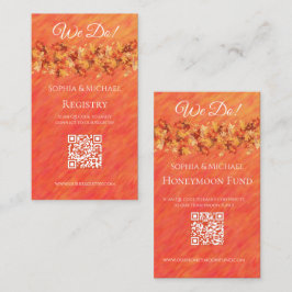 Tarjeta De Visita Registro de Anillos de Boda de Vibes de Otoño