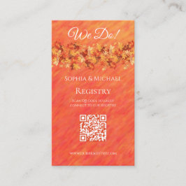 Tarjeta De Visita Registro de Anillos de Boda de Vibes de Otoño