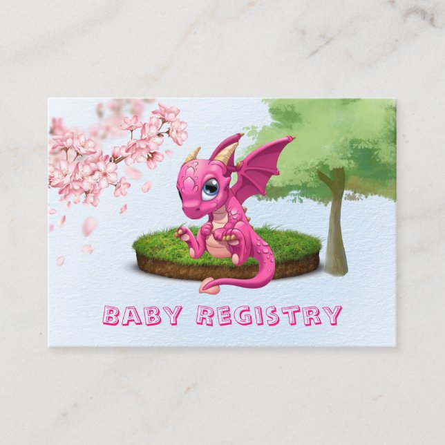 Tarjeta De Visita Registro de Bebés de Dragón Rosa (Anverso)