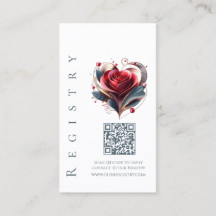 Tarjeta De Visita Registro de Boda - Rosa con Forma de Corazón Moder