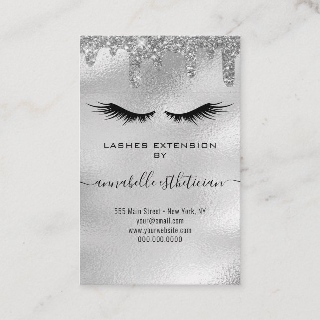 Tarjeta De Visita Registro de cliente de extensión de Eyelash platea (Anverso)